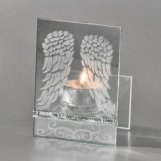 Basteltechnik: Glasritzen - Teelichthalter mit gravierten Engelsfl&uuml;geln