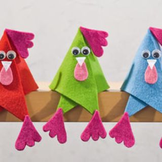Bunte Filz-H&uuml;hner