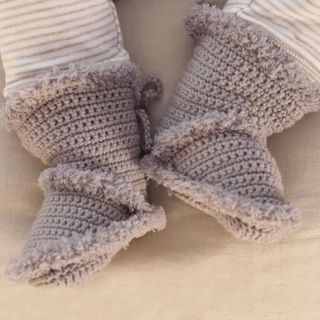 Anleitung H&auml;kelidee Baby Booties