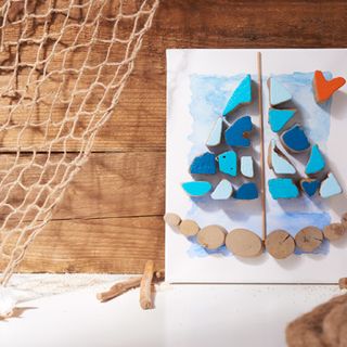 Wandbild Treibholz Segelschiff