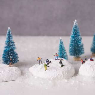 Steine mit Miniaturlandschaft