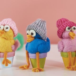 gefilzte vögel