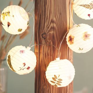 Lampions beklebt mit Trockenblumen