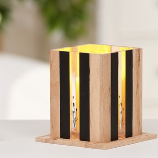 Windlicht aus Holz- & Acrylblöcken