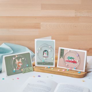 Weihnachtskarten mit Drahtkr&auml;nzen