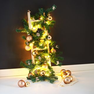 Ladders Decorated for Christmas