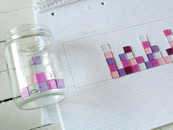 Stick mosaic on lanterns