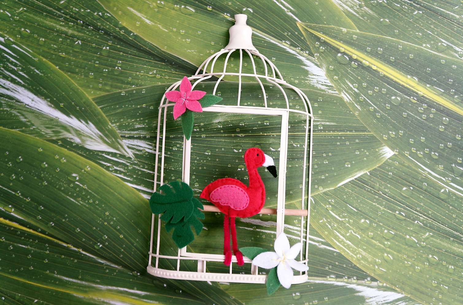 flamingo Make your own mural from felt