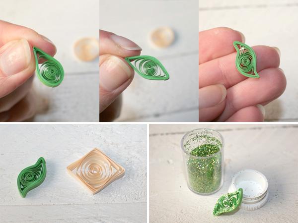 Quilling Teile f&uuml;r die Weihnachtskarten herstellen