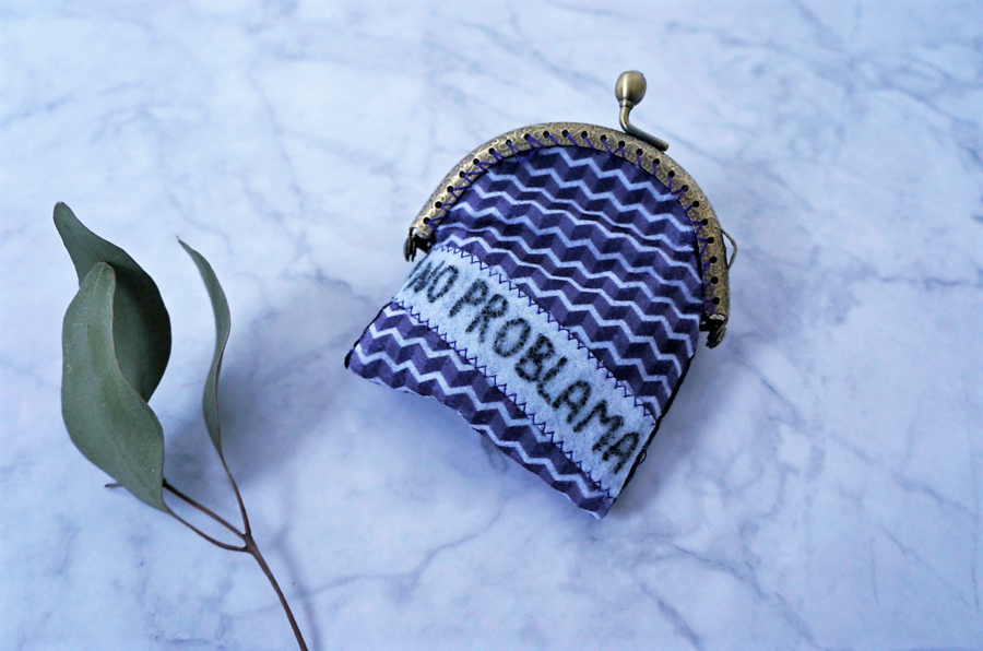 DIY-Portemonnaie mit B&uuml;gelverschluss und Etikett