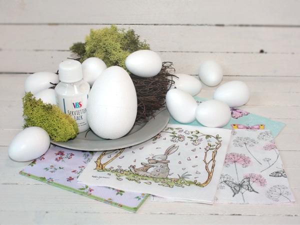 easter eggs design with napkin technique 