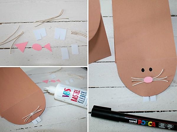 Osterhasen Geschenkverpackung: Zusammenkleben Einfach eine Osterhasen Geschenkverpackung selber machen. Kinderleichte und Niedliche Geschenkidee zu Ostern