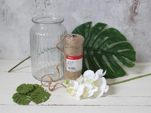 Ben&ouml;tigte Materialien f&uuml;r die tropische Sommer Vase