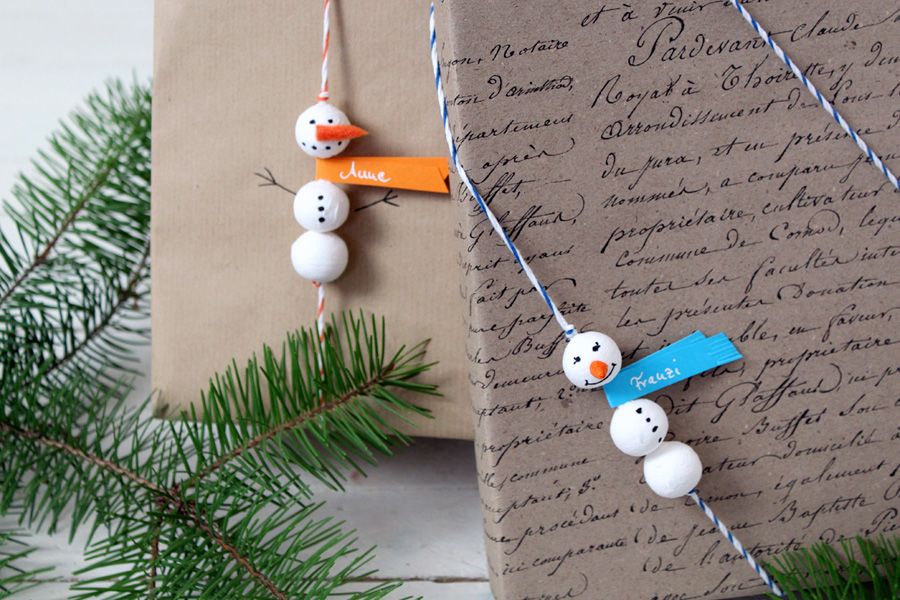 DIY: Geschenkverpackung mit Schneem&auml;nnern