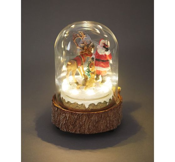 VBS Music box with glass dome with LED, 3xAA, &Oslash; 115 xh170mm