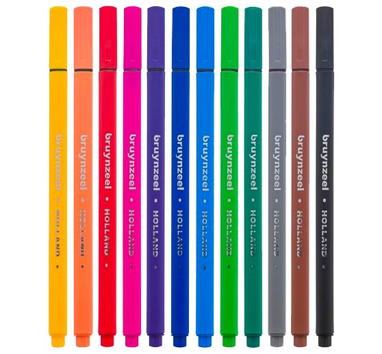 Bruynzeel Fineliner-Set, 12 Farben