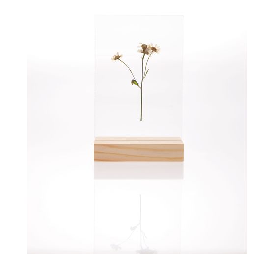 Rico Design wooden stand with double acrylic disc, 10 x 15 cm