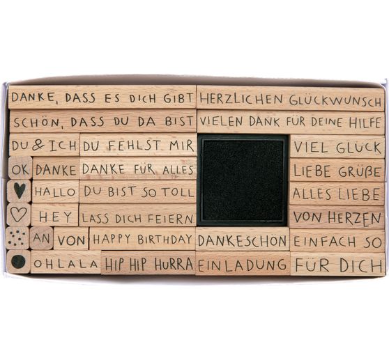 Stempel-Set XL "Liebe Gr&uuml;&szlig;e"