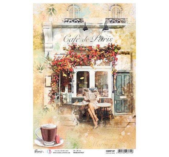 Motif straw silk "Caf&eacute; de Paris