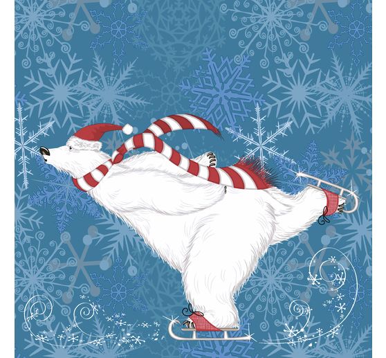 Serviette "Eisb&auml;r auf Schlittschuhen"