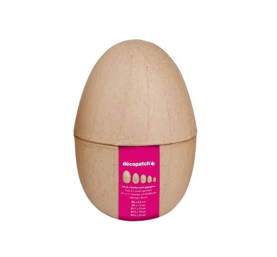 Pappmach&eacute;-Eier, teilbar, 5-er Set
