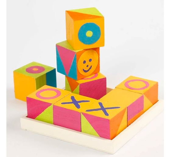 Wooden cubes, 9 pieces