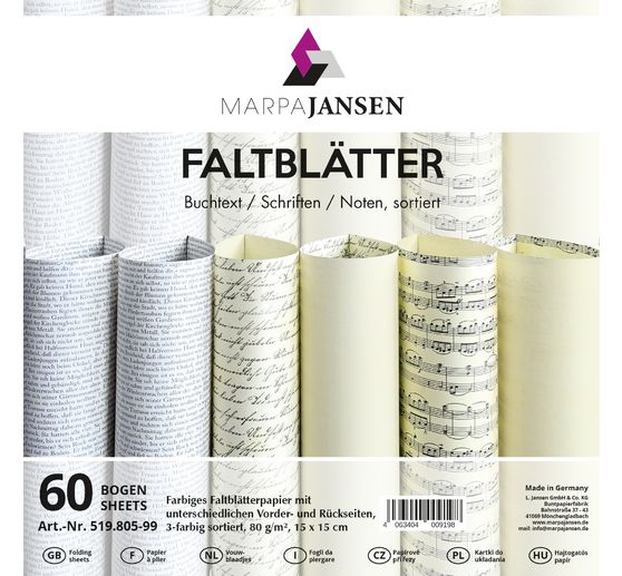 Faltbl&auml;tter "Text und Noten"