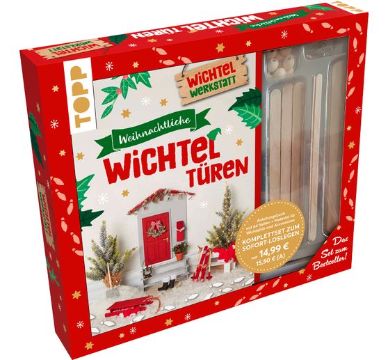 Kreativ-Set "Weihnachtliche Wichtelt&uuml;ren. Anleitungsbuch mit Material zum Sofort