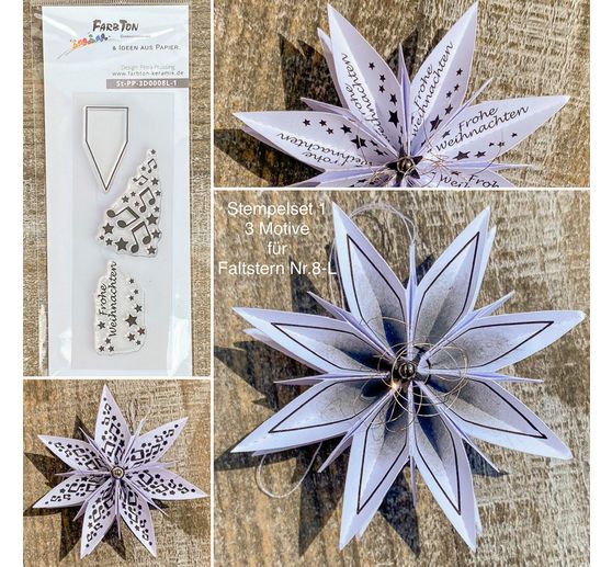 Silikonstempel f&uuml;r Faltstern Mittel "Frohe Weihnachten"