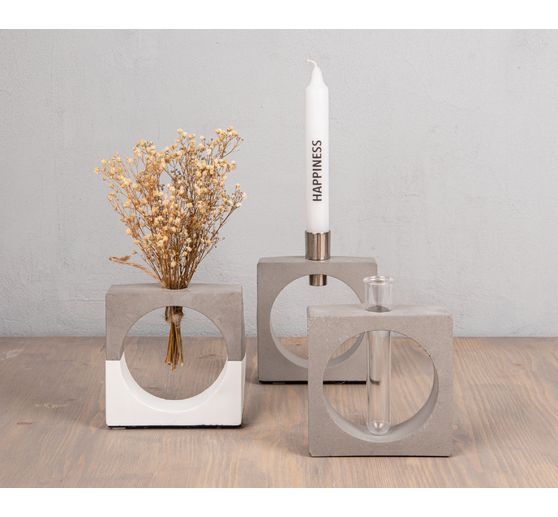 Silikon Gie&szlig;form "Vase Quadrat mit Kreis"