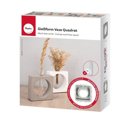Silikon Gie&szlig;form "Vase Quadrat mit Kreis"
