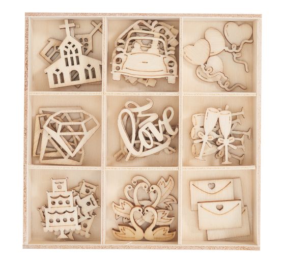 Wood scatter decoration "Wedding"
