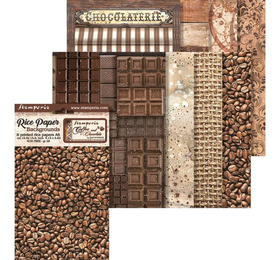 Motiv-Strohseide Backgrounds "Coffee and Chocolate"