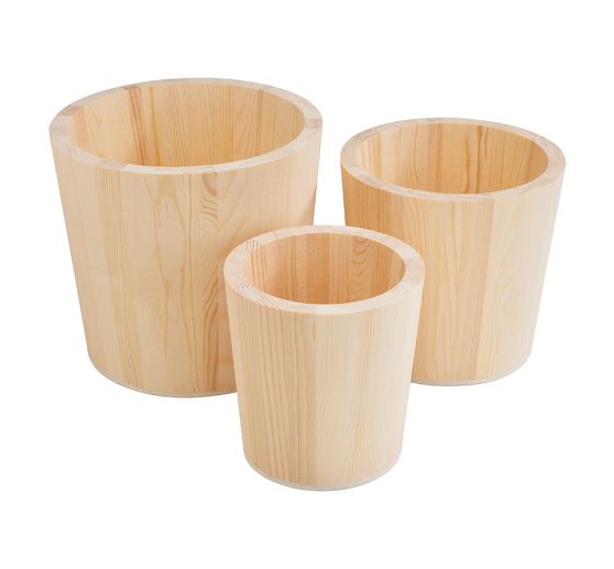 VBS Holz-Pflanzt&ouml;pfe, 3er-Set