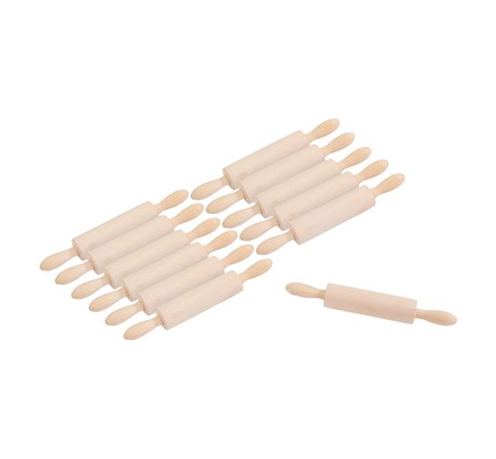 VBS Mini-Nudelholz, 12 St&uuml;ck, L 13,5 cm