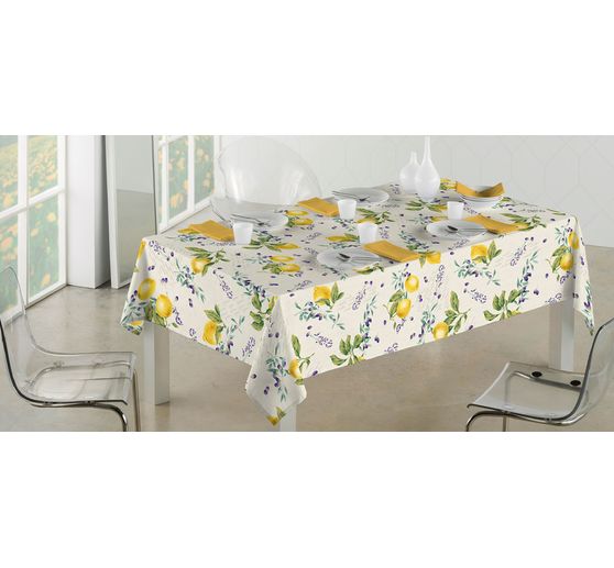 Motiv-Stoff Leinenoptik "Citrus"