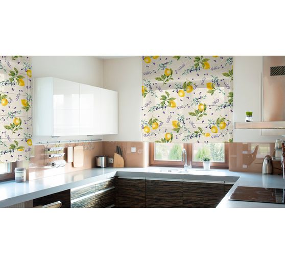 Motiv-Stoff Leinenoptik "Citrus"