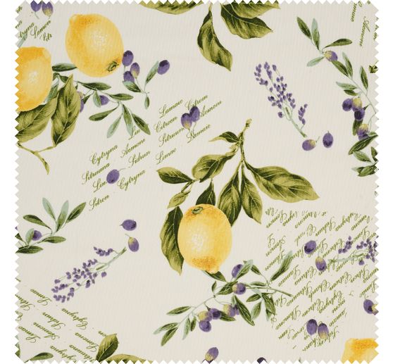 Motiv-Stoff Leinenoptik "Citrus"