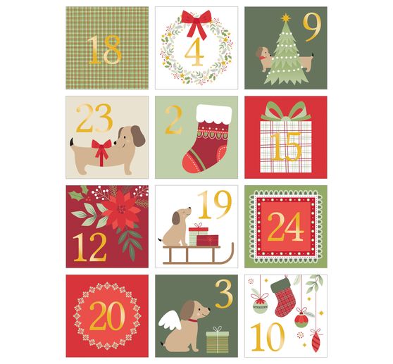 Sticker Adventszahlen "Woofy Christmas"