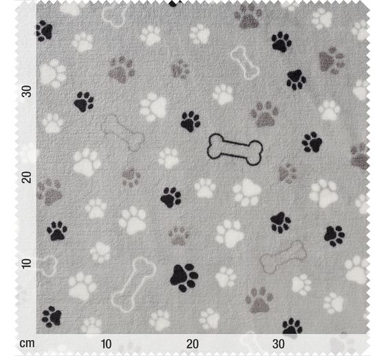 Fleece fabric "Paws and bones"