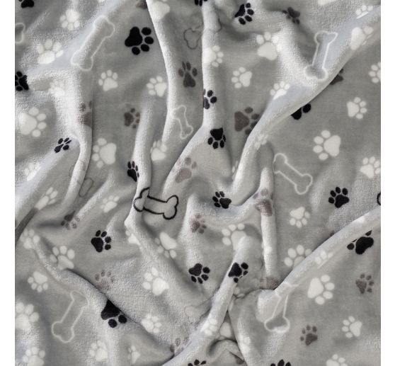 Fleece fabric "Paws and bones"