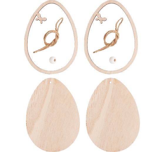 VBS Holz-Anh&auml;nger mit Rahmen "Eier", 2er-Set