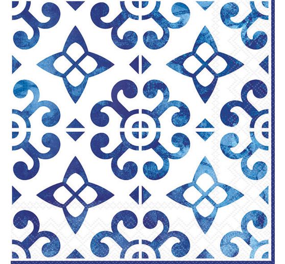 Serviette "Nordisch blau Kacheln"
