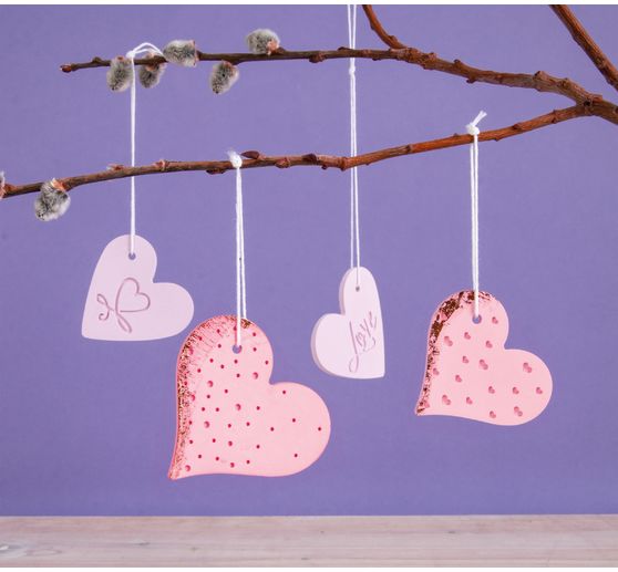 Silicone casting mould set decoration pendant "Love", 4 motifs