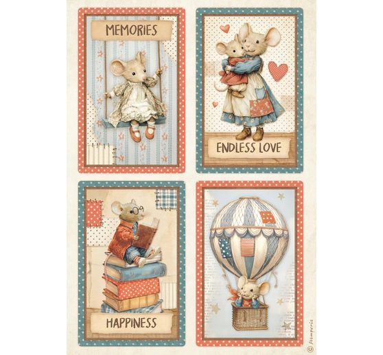 Motif straw silk assortment "Family", set of 6