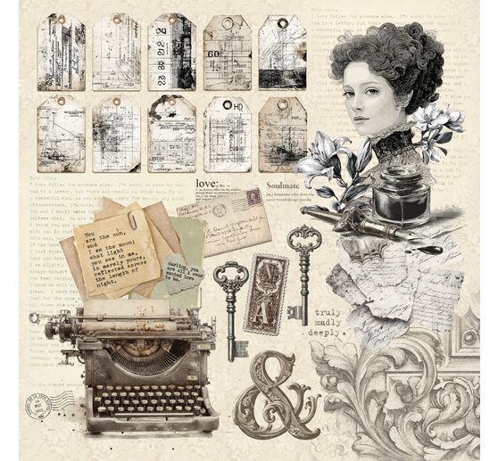 Scrapbook paper "Typographic"