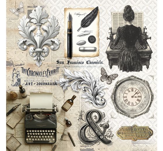 Scrapbook paper "Typographic"
