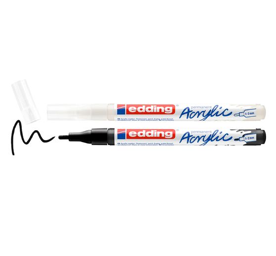 edding 5300 Acrylic "Acrylic marker - Black/White", Fine, set of 2
