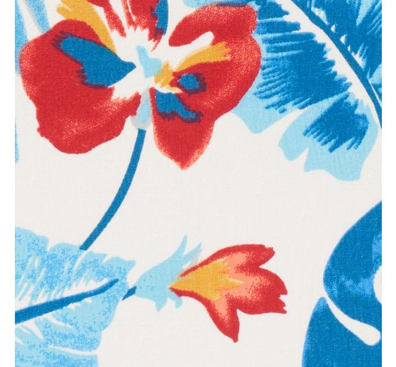 Baumwoll-Stoff Popeline "Tropical Blue"
