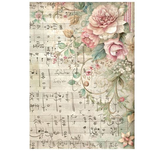 Stamperia Motiv-Strohseide Backgrounds "Symphony", DIN A6, 8er Set